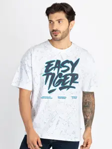 Status Quo Men Typography Printed Pure Cotton Raw Edge T-shirt