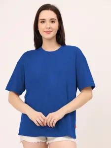 Leotude Women High Neck Drop-Shoulder Sleeves Pockets T-shirt