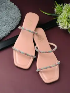 Zebba Women Printed Open Toe Flats