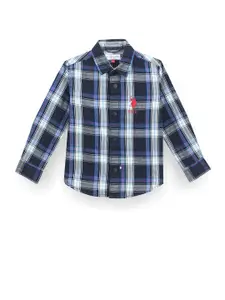 U.S. Polo Assn. Kids Boys Classic Tartan Checks Opaque Checked Casual Shirt
