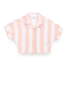 U.S. Polo Assn. Kids Girls Classic Opaque Striped Casual Shirt
