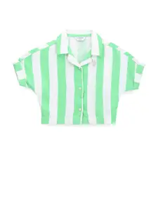 U.S. Polo Assn. Kids Girls Classic Opaque Striped Casual Shirt