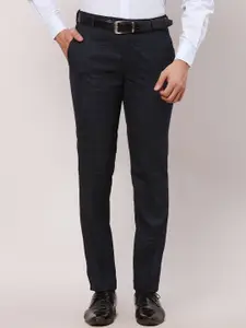 Raymond Men Checked Contemporary Fit Formal Trousers