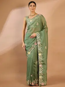 Saree mall Embellished Gotta Patti Organza Sarees