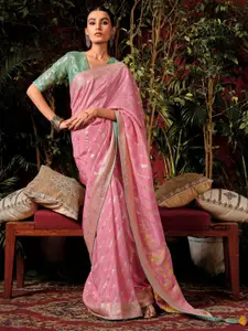 Mitera Floral Woven Design Banarasi Zari Saree