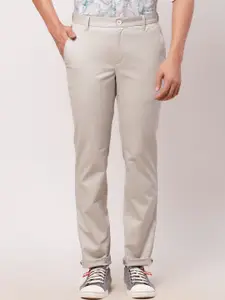 Raymond Men Cotton Medium Slim-Fit Mid-Rise Trousers