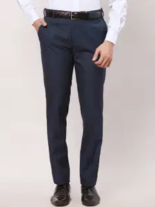 Raymond Men Checked Slim-Fit Formal Trousers