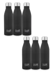 Classic Essentials Black & Steel 6 Pieces Stainless Steel Water Bottle 1l