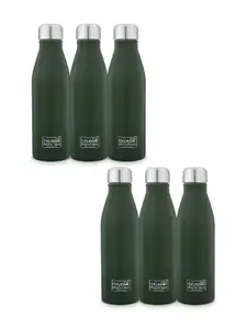 Classic Essentials Green 6 Pieces Stainless Steel Solid Water Bottle 1l