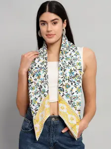 HANDICRAFT PALACE Floral Printed Cotton Square Scarf
