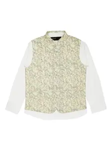 CAVIO Boys Printed Pure Cotton Comfort Fit Nehru Jackets