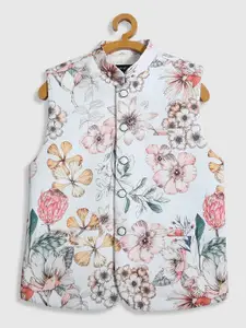 CAVIO Boys Printed Pure Cotton Comfort Fit Nehru Jackets