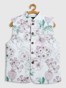 CAVIO Boys Printed Comfort Fit Pure Cotton Woven Nehru Jacket