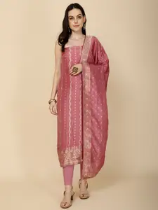 Meena Bazaar Art Silk Unstitched Dress Material