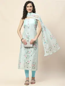 Meena Bazaar Printed Art Silk Unstitched Dress Material