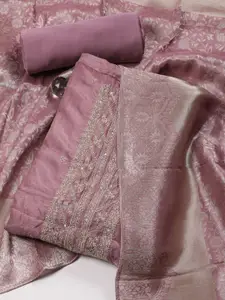 Meena Bazaar Embroidered Art Silk Unstitched Dress Material