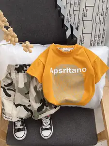 INCLUD Infant Boys Printed T-Shirt with Camouflage Print Shorts