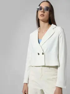 ONLY Notched Lapel Collar Tailored-Fit Double-Breasted Blazer