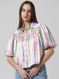 ONLY Women Opaque Striped Casual Shirt