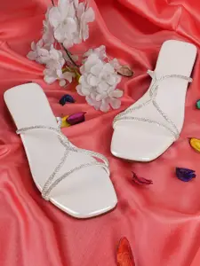 BAESD Embellished Open Toe Flats