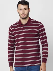 CELSIUS Striped Polo Collar T-shirt