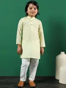 Readiprint Infant Boys Geometric Embroidered Pure Cotton Kurta with Pyjamas