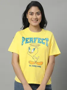 Free Authority Looney Tunes Printed Round Neck Cotton Relaxed Fit T-Shirt