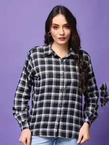 Popwings Relaxed Checked Pure Cotton Casual Shirt