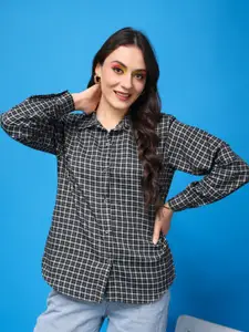 Popwings Relaxed Tartan Checks Pure Cotton Casual Shirt