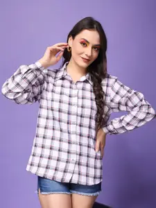 Popwings Relaxed Checked Pure Cotton Casual Shirt