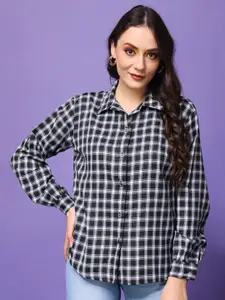 Popwings  Relaxed Checked Pure Cotton Casual Shirt