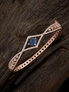 Kushal's Fashion Jewellery Rose Gold-Plated Cubic Zirconia Kada Bracelet