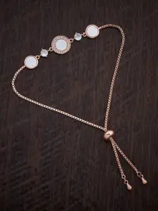 Kushal's Fashion Jewellery Women Cubic Zirconia Rose Gold-Plated Wraparound Bracelet