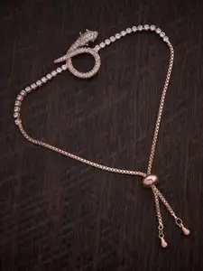 Kushal's Fashion Jewellery Rose Gold-Plated Cubic Zirconia Charm Bracelet