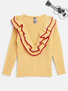 Blue Giraffe Girls Cable Knit Pullover