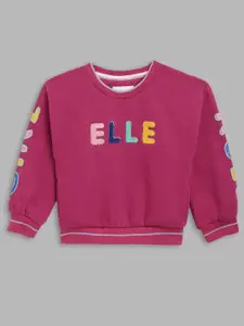 ELLE Girls Graphic Printed Cotton Pullover Sweatshirt