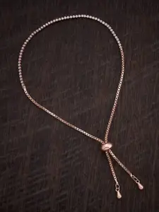 Kushal's Fashion Jewellery Rose Gold-Plated CZ Wraparound Bracelet