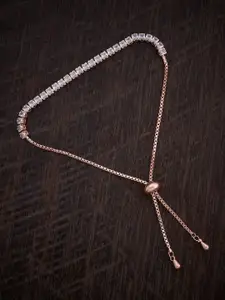 Kushal's Fashion Jewellery Women Cubic Zirconia Rose Gold-Plated Charm Bracelet