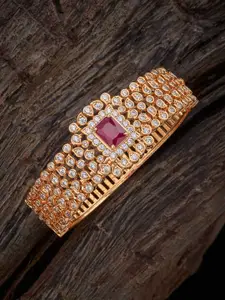 Kushal's Fashion Jewellery Cubic Zirconia Gold-Plated Bangle-Style Bracelet
