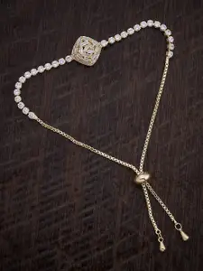 Kushal's Fashion Jewellery Gold-Plated Cubic Zirconia Charm Bracelet