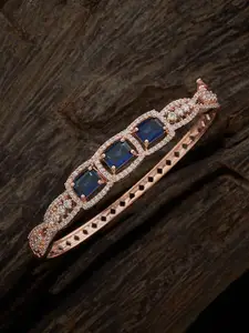 Kushal's Fashion Jewellery Cubic Zirconia Rose Gold-Plated Bangle-Style Bracelet