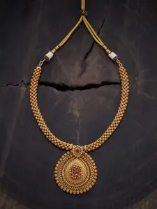 Kushal's Fashion Jewellery Artificial Stones Gold Plated Antique Necklace