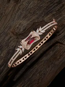 Kushal's Fashion Jewellery Women Cubic Zirconia Rose Gold-Plated Bangle-Style Bracelet