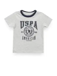 U.S. Polo Assn. Kids Boys Brand Logo Printed Round Neck T-shirt