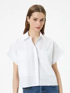 Koton Spread Collar Extended Sleeves Casual Shirt