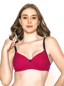 B'ZAR Geometric Printed Full Coverage Lightly Padded T-shirt Bra With All Day Comfort