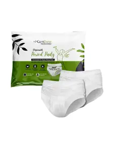 CareDone  2Pc Leak Proof Period Panties RMyntra-(WhitePanty)(S)(Packof2)