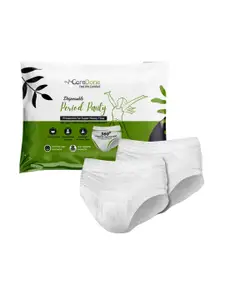 CareDone Pack Of 2 Cotton Period Panties ZMyntra-(WhitePanty)(S)(Packof2)