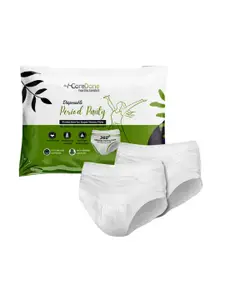 CareDone Pack Of 2 Cotton Period Panties XMyntra-(WhitePanty)(S)(Packof2)
