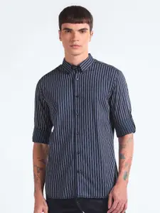 Flying Machine Slim Fit Striped Twill Pure Cotton Casual Shirt